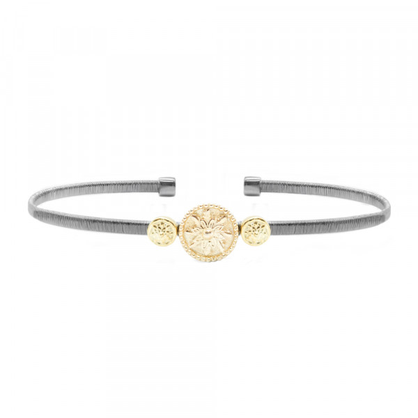 Pulsera Anuk Rígida con motivo en Plata Dorada