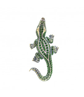 Broche de Plata Cocodrilo