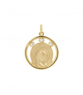 Medalla Virgen Niña 21mm de Plata Dorada Personalizable