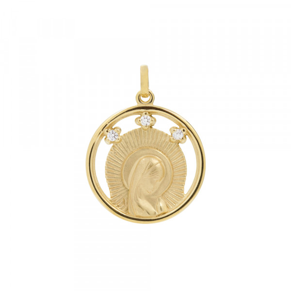 Medalla Virgen Niña 21mm de Plata Dorada Personalizable