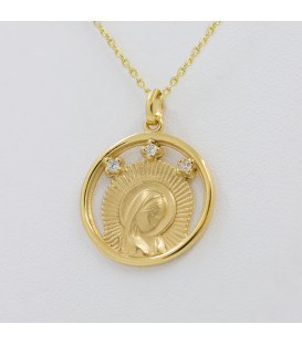 Medalla Virgen Niña 21mm de Plata Dorada Personalizable