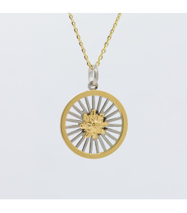Colgante Radial de Plata Bicolor 22mm Personalizable