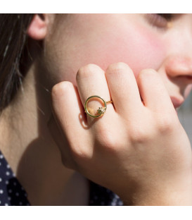 Anillo Luna Llena Plata Dorada Joyerías Eguzkilore