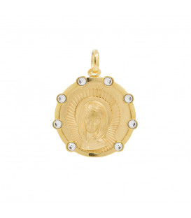 Medalla Virgen Niña con Circonitas 21mm Personalizable