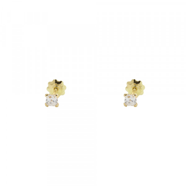 Pendientes Bebé Oro Amarillo con Circonita 3mm