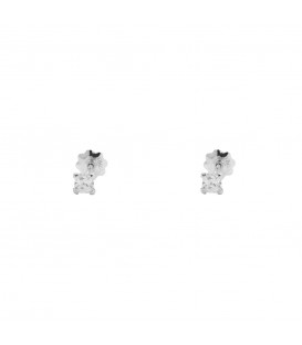 Pendientes Bebé Oro Blanco con Circonita Engarzada 3mm