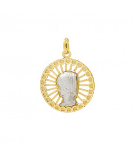 Medalla Calada Virgen de Plata Bicolor 20mm de Eguzkilore