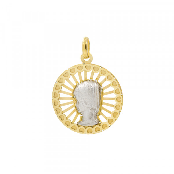 Medalla Calada Virgen de Plata Bicolor 20mm de Eguzkilore