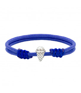 Pulsera Macramé Charm Helado Plata