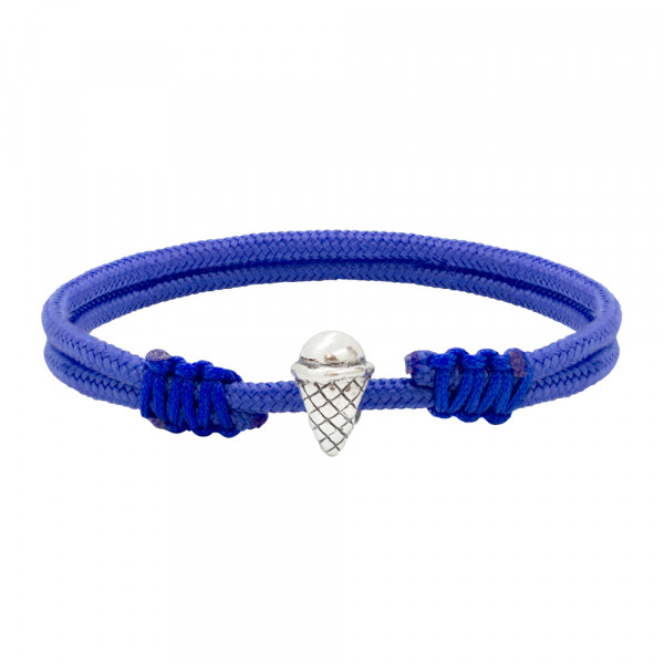 Pulsera Macramé Charm Helado Plata