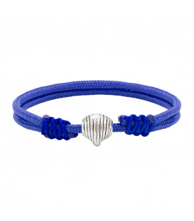 Pulsera Macramé Charm Concha Plata