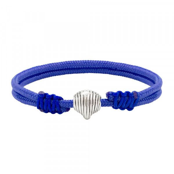 Pulsera Macramé Charm Concha Plata