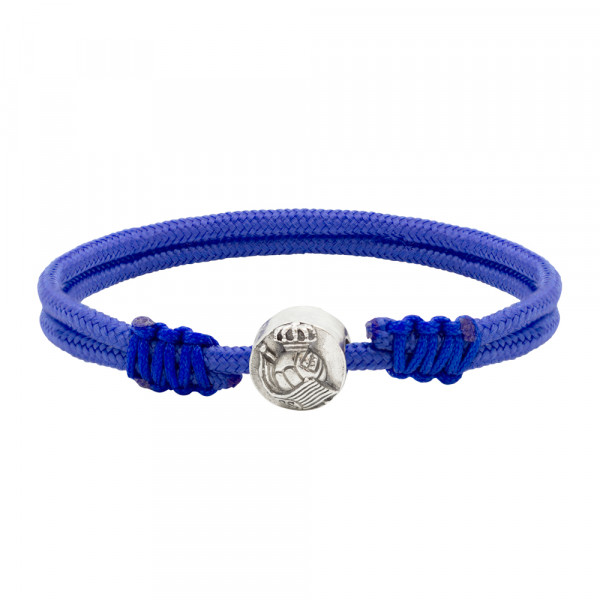 Pulsera Macramé Charm Real Sociedad Plata