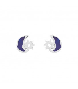 Pendientes Mountain Plata con Esmalte Azul