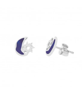 Pendientes Mountain de Plata con Esmalte Azul