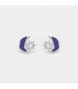 Pendientes Mountain de Plata con Esmalte Azul