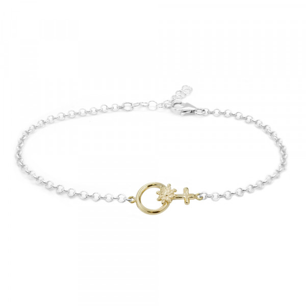 Pulsera Símbolo de La Mujer en Plata Dorada