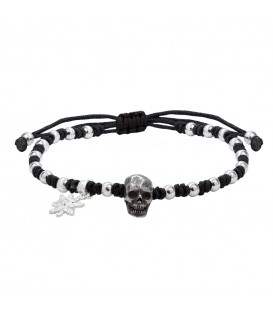 Pulsera Calavera de Acero y Eguzkilore