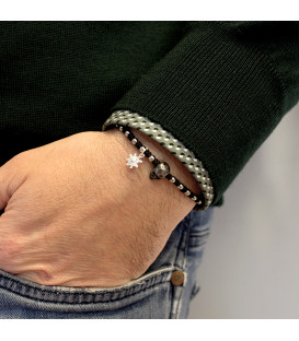 Pulsera Calavera de Acero y Eguzkilore