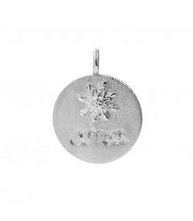 Colgante Redondo Ama de Plata Mate Personalizable
