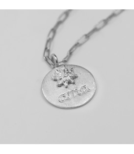 Colgante Redondo Ama de Plata Mate Personalizable