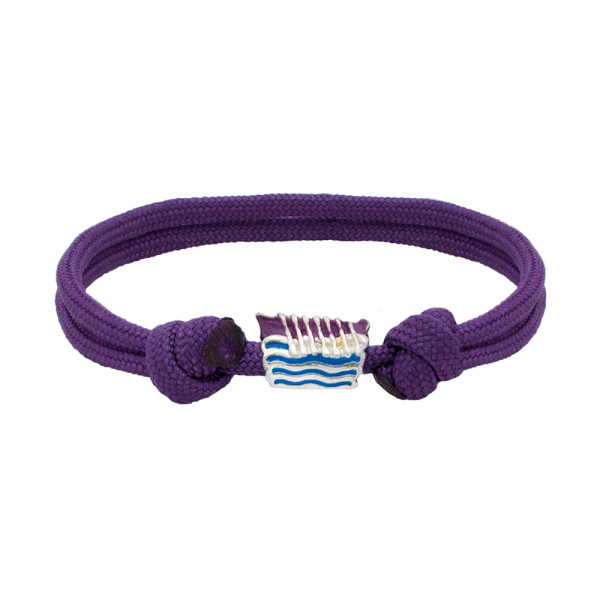 Pulsera Charm Trainera Morada de Plata