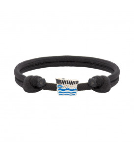 Pulsera Charm Trainera Negra de Plata