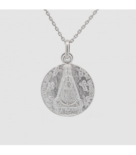 Medalla Virgen de Begoña de Plata Mate 20mm Personalizable