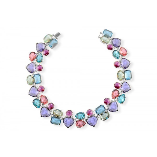 Gargantilla Queen Plata con Cristales Multicolor