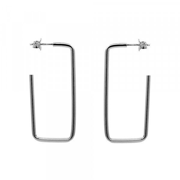 Pendientes Aro Rectangular de Plata Negra