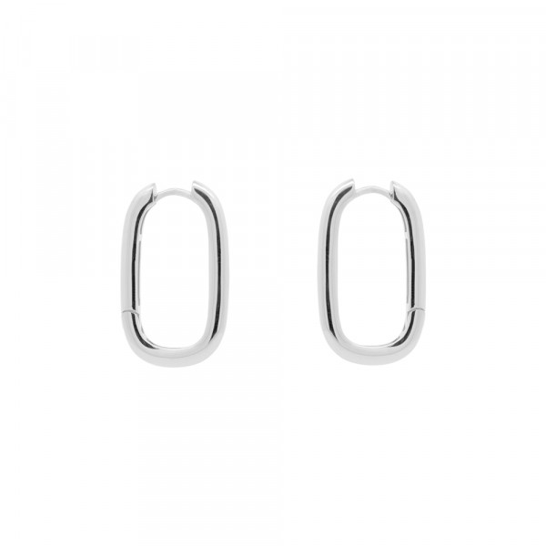 Pendientes Aro Oval de Plata