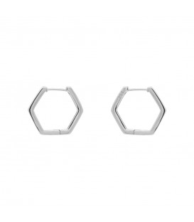 Pendientes Aro Hexagon de Plata