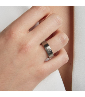 Anillo de Titanio con 1 Eguzkilore Personalizable