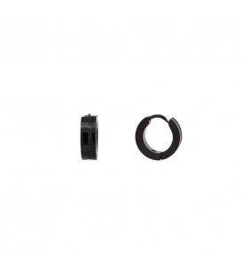 Pendiente Mini Aro Grueso de Acero Negro 13mm