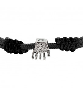 Pulsera Macramé con Charm Mano de Irulegi Plata