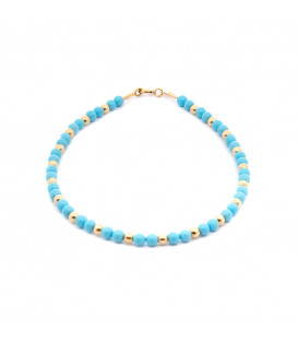 Pulsera de Cuentas Turquesa y Dorado