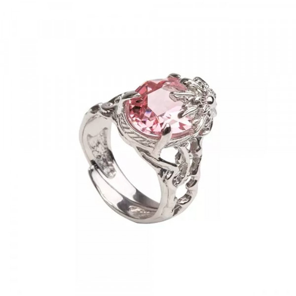 Anillo Queen 1 de Plata y Cristal Rosa