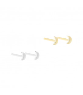 Pack Piercings Media Luna de Plata 4 Uds