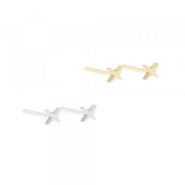 Pack Piercings Estrella 4 Puntas de Plata 4 Uds
