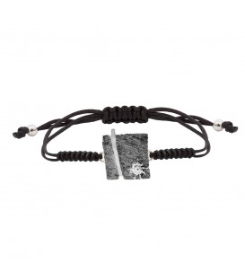 Pulsera Flysch de Plata con Macramé Negro