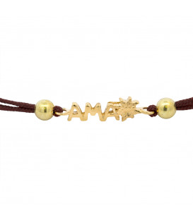 Pulsera Ama Berria Macramé de Plata Dorada