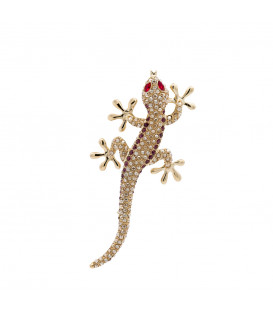 Broche Salamandra Plata Dorada