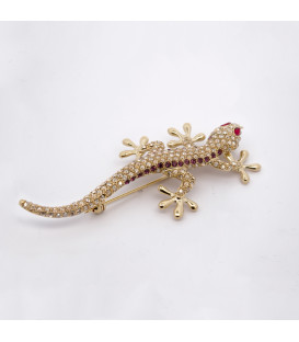 Broche Salamandra Plata Dorada