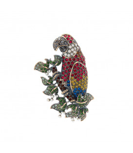 Broche de Plata Loro