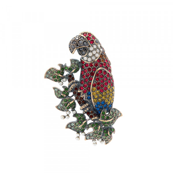 Broche de Plata Loro