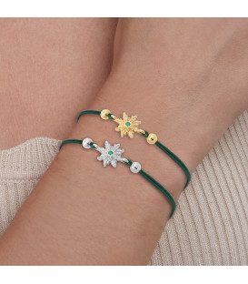 Pulsera Solidaria Basic Colors Verde Eguzkilore Plata