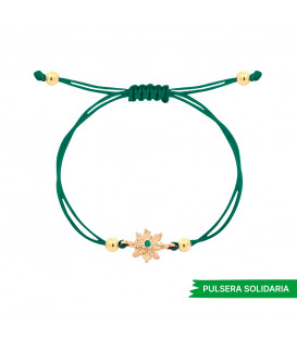 Pulsera Solidaria Basic Colors Verde Eguzkilore Dorado