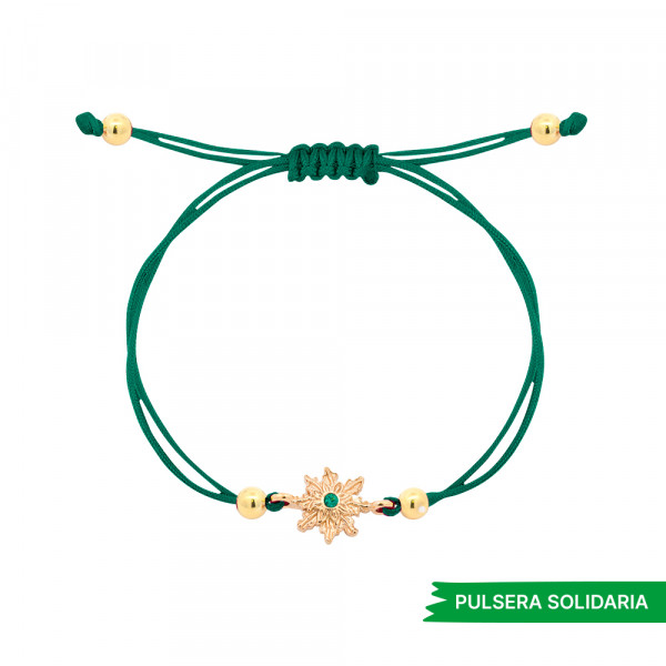 Pulsera Solidaria Basic Colors Verde Eguzkilore Dorado