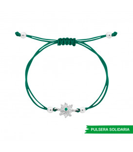 Pulsera Solidaria Basic Colors Verde Eguzkilore Plata