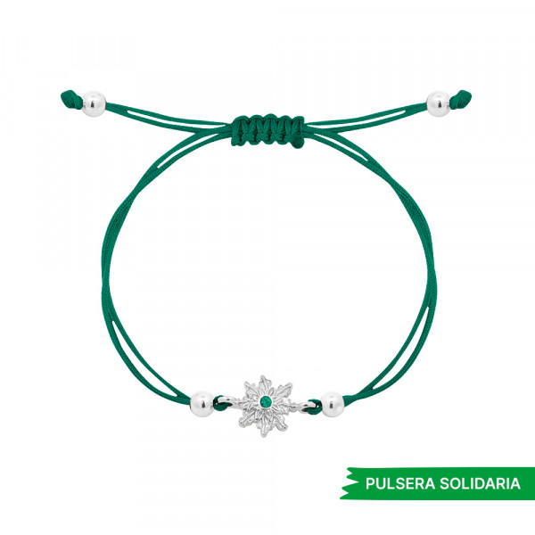 Pulsera Solidaria Basic Colors Verde Eguzkilore Plata